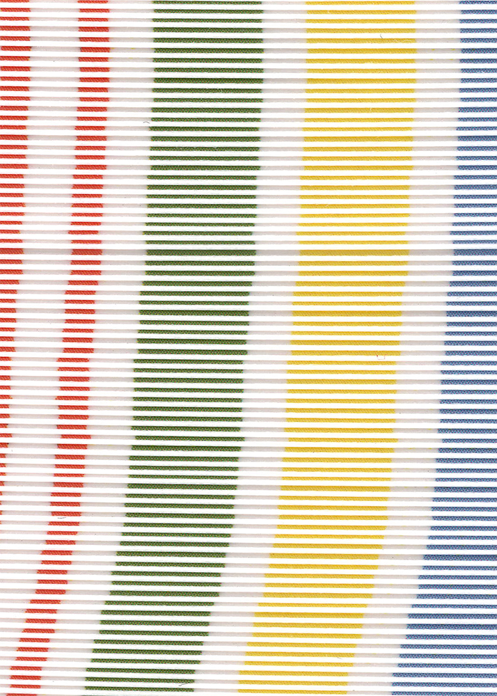 détail de très près de la tranche des cartes. on aperçoit les 4 couleurs qui s'étire de long des tranches.